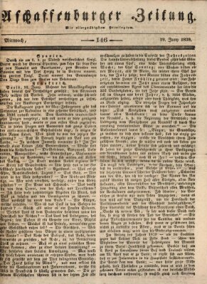 Aschaffenburger Zeitung Mittwoch 19. Juni 1839