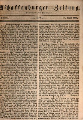 Aschaffenburger Zeitung Samstag 17. August 1839