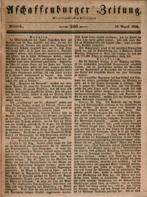 Aschaffenburger Zeitung Mittwoch 28. August 1839