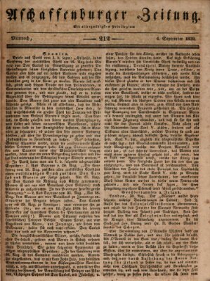 Aschaffenburger Zeitung Mittwoch 4. September 1839