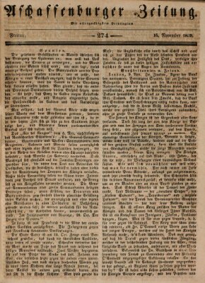 Aschaffenburger Zeitung Freitag 15. November 1839