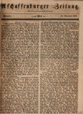 Aschaffenburger Zeitung Mittwoch 27. November 1839