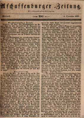 Aschaffenburger Zeitung Mittwoch 4. Dezember 1839