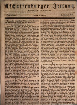Aschaffenburger Zeitung Donnerstag 2. Januar 1840