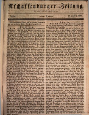 Aschaffenburger Zeitung Freitag 10. Januar 1840