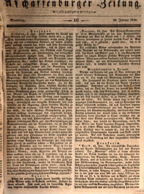 Aschaffenburger Zeitung Samstag 18. Januar 1840