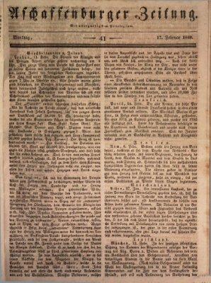 Aschaffenburger Zeitung Montag 17. Februar 1840