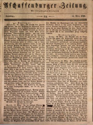 Aschaffenburger Zeitung Samstag 14. März 1840