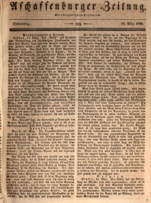 Aschaffenburger Zeitung Donnerstag 19. März 1840