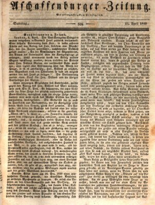 Aschaffenburger Zeitung Samstag 11. April 1840