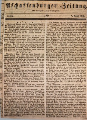 Aschaffenburger Zeitung Freitag 7. August 1840