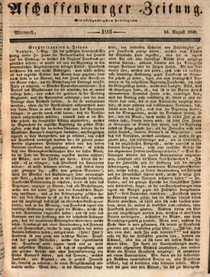 Aschaffenburger Zeitung Mittwoch 12. August 1840