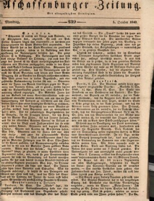 Aschaffenburger Zeitung Montag 5. Oktober 1840