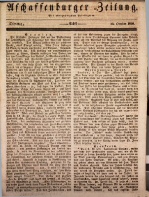 Aschaffenburger Zeitung Dienstag 13. Oktober 1840