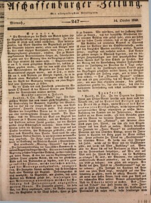 Aschaffenburger Zeitung Mittwoch 14. Oktober 1840