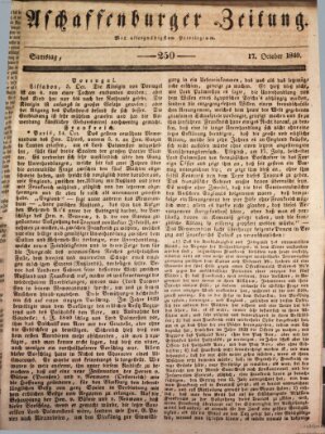 Aschaffenburger Zeitung Samstag 17. Oktober 1840