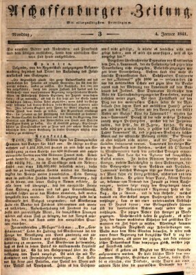 Aschaffenburger Zeitung Montag 4. Januar 1841
