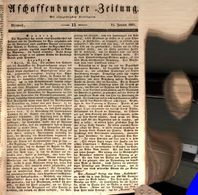Aschaffenburger Zeitung Mittwoch 13. Januar 1841
