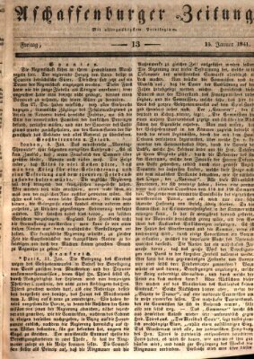 Aschaffenburger Zeitung Freitag 15. Januar 1841