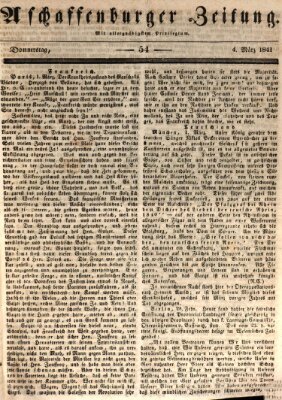 Aschaffenburger Zeitung Donnerstag 4. März 1841