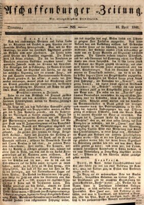 Aschaffenburger Zeitung Dienstag 13. April 1841
