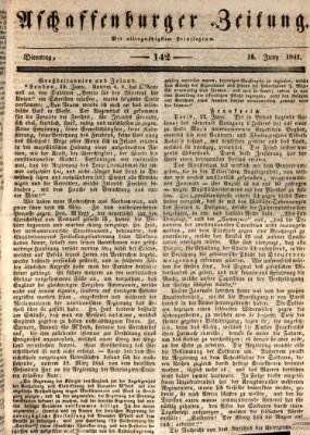 Aschaffenburger Zeitung Dienstag 15. Juni 1841
