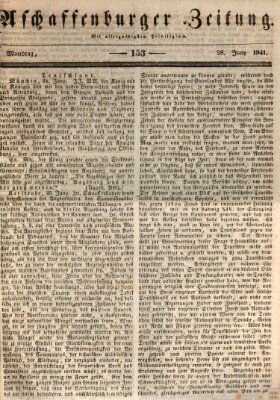 Aschaffenburger Zeitung Montag 28. Juni 1841