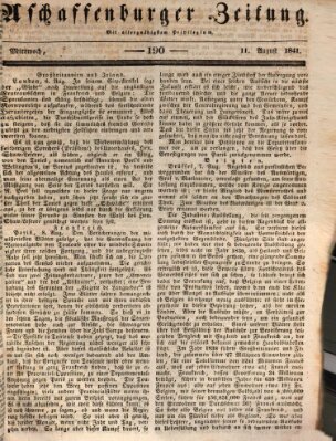 Aschaffenburger Zeitung Mittwoch 11. August 1841