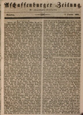 Aschaffenburger Zeitung Samstag 2. Oktober 1841