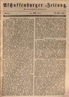 Aschaffenburger Zeitung Freitag 18. März 1842