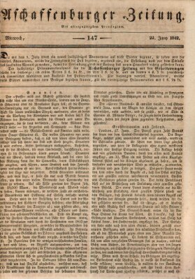 Aschaffenburger Zeitung Mittwoch 22. Juni 1842