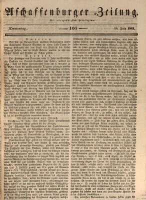Aschaffenburger Zeitung Donnerstag 14. Juli 1842