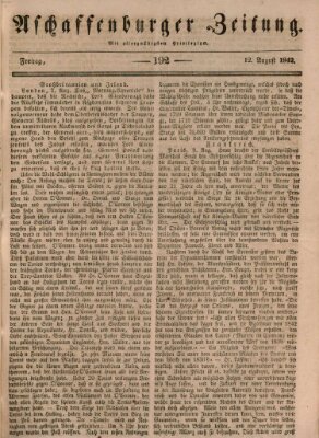 Aschaffenburger Zeitung Freitag 12. August 1842