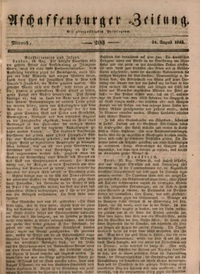 Aschaffenburger Zeitung Mittwoch 24. August 1842