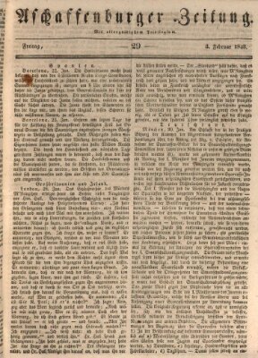 Aschaffenburger Zeitung Freitag 3. Februar 1843