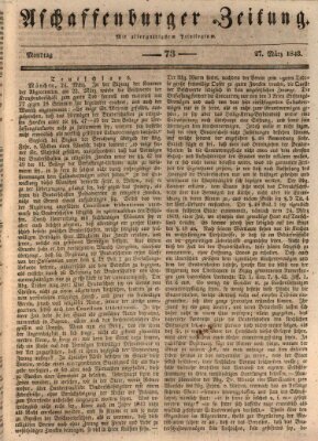 Aschaffenburger Zeitung Montag 27. März 1843