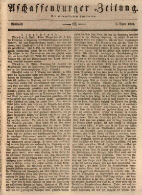 Aschaffenburger Zeitung Mittwoch 5. April 1843