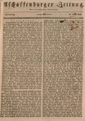 Aschaffenburger Zeitung Donnerstag 13. April 1843