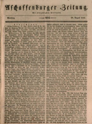 Aschaffenburger Zeitung Montag 28. August 1843