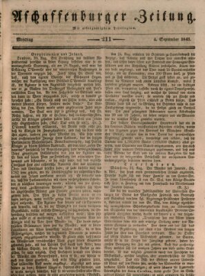 Aschaffenburger Zeitung Montag 4. September 1843