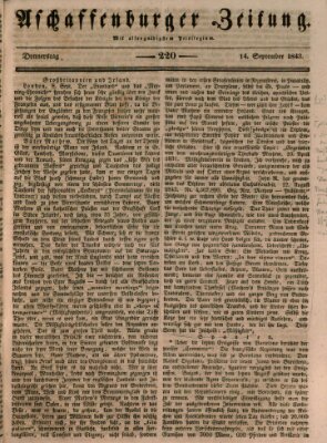 Aschaffenburger Zeitung Donnerstag 14. September 1843