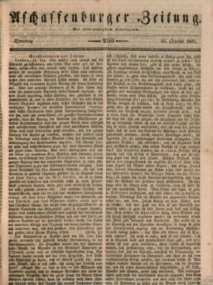 Aschaffenburger Zeitung Dienstag 31. Oktober 1843