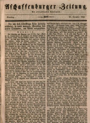 Aschaffenburger Zeitung Samstag 23. Dezember 1843