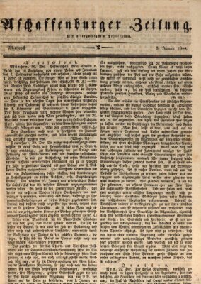 Aschaffenburger Zeitung Mittwoch 3. Januar 1844