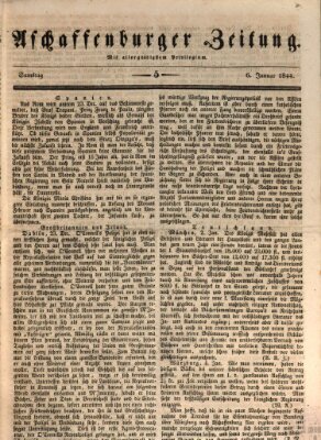 Aschaffenburger Zeitung Samstag 6. Januar 1844