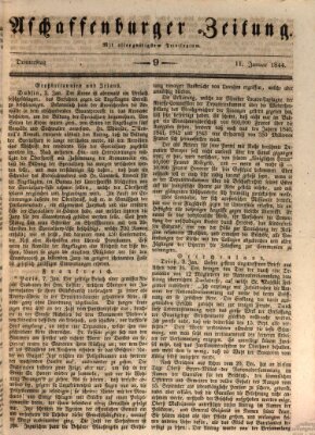 Aschaffenburger Zeitung Donnerstag 11. Januar 1844