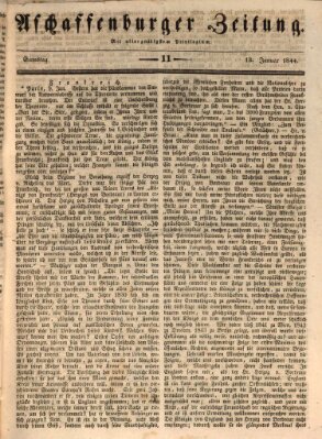 Aschaffenburger Zeitung Samstag 13. Januar 1844