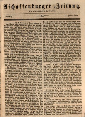 Aschaffenburger Zeitung Samstag 17. Februar 1844