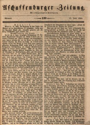 Aschaffenburger Zeitung Mittwoch 12. Juni 1844