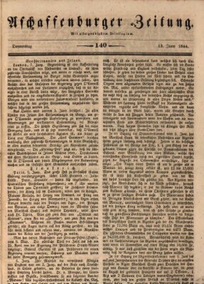 Aschaffenburger Zeitung Donnerstag 13. Juni 1844